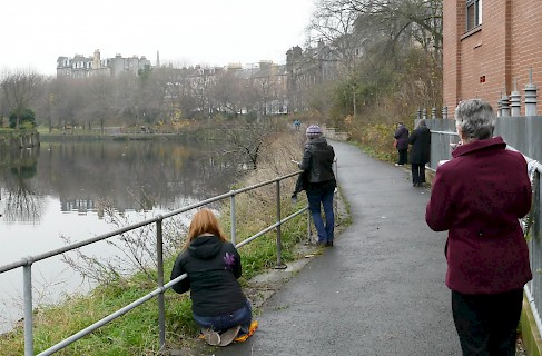 Sketching outside in Leith in November